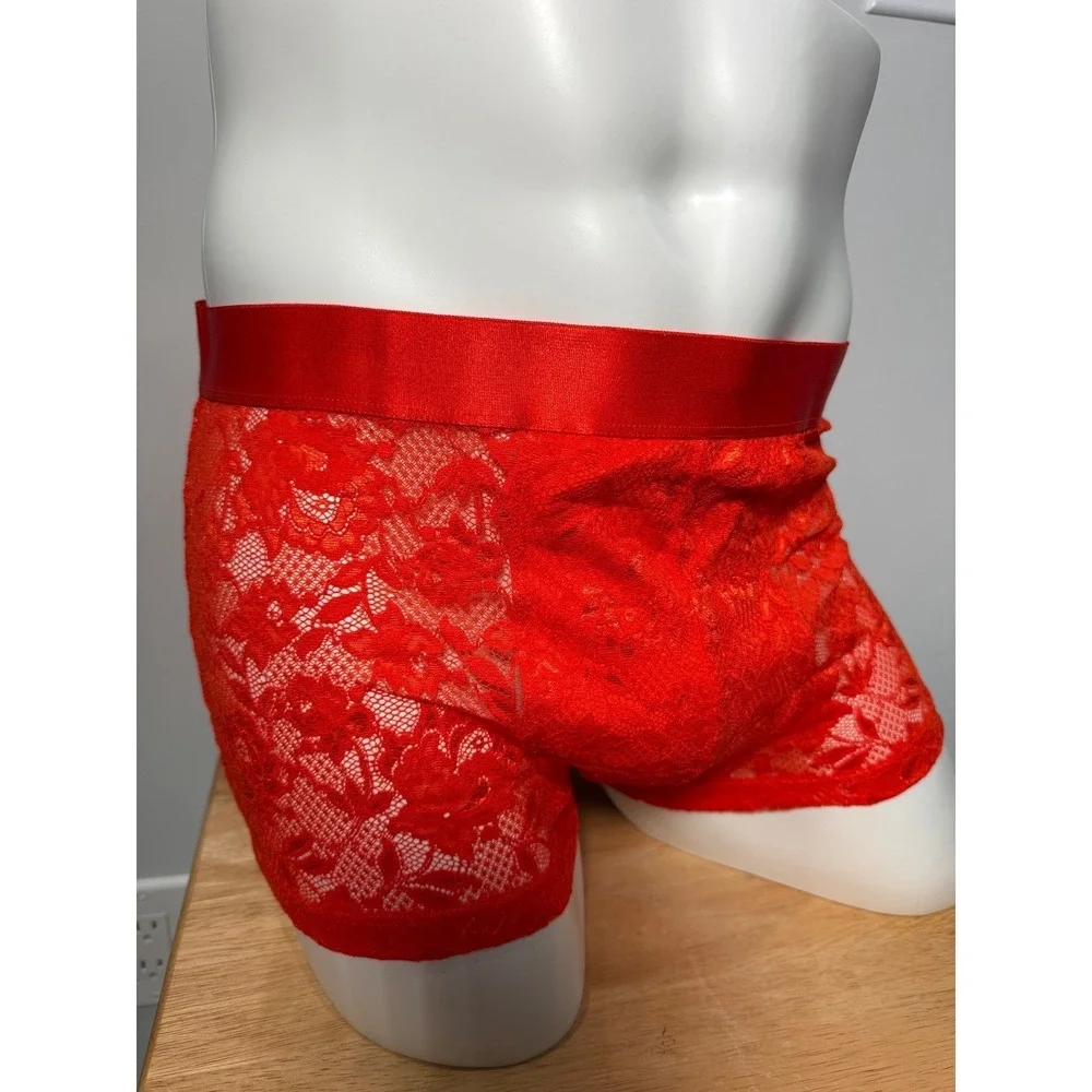 Cosabella Premium‎ Italian Lace Men's Trunks Bold Orange Size L